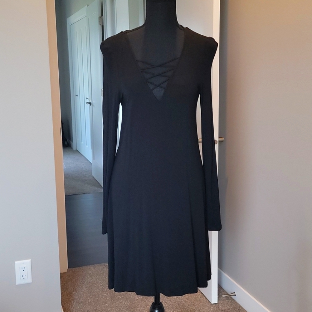 Express black mini dress, small